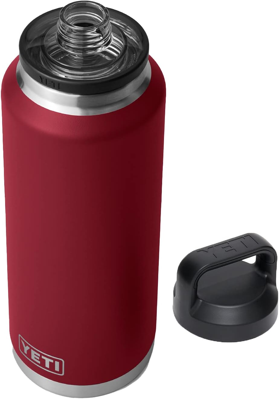 YETI Rambler 46 oz Bottle, Leakproof, Vacuum Insulated, Stainless Steel with Chug Cap, Harvest Red