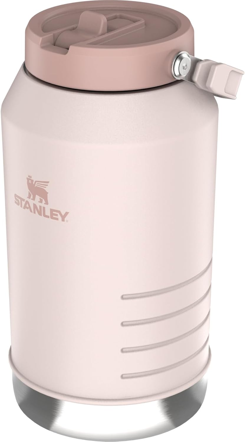 Stanley IceFlow 2.0 Flip Straw Jug with Handle 96 oz | Twist On Lid and Flip Up Straw | Leakproof for Travel and Sports | Insulated Stainless Steel |BPA-Free | Rose Quartz