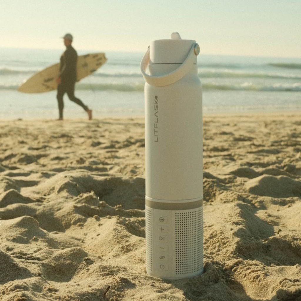 LitFlask Smart Water Bottle, Ultra Premium Bluetooth Speaker, Portable Charging, 20oz Stainless Steel. Oprah’s Favorite Things 2024