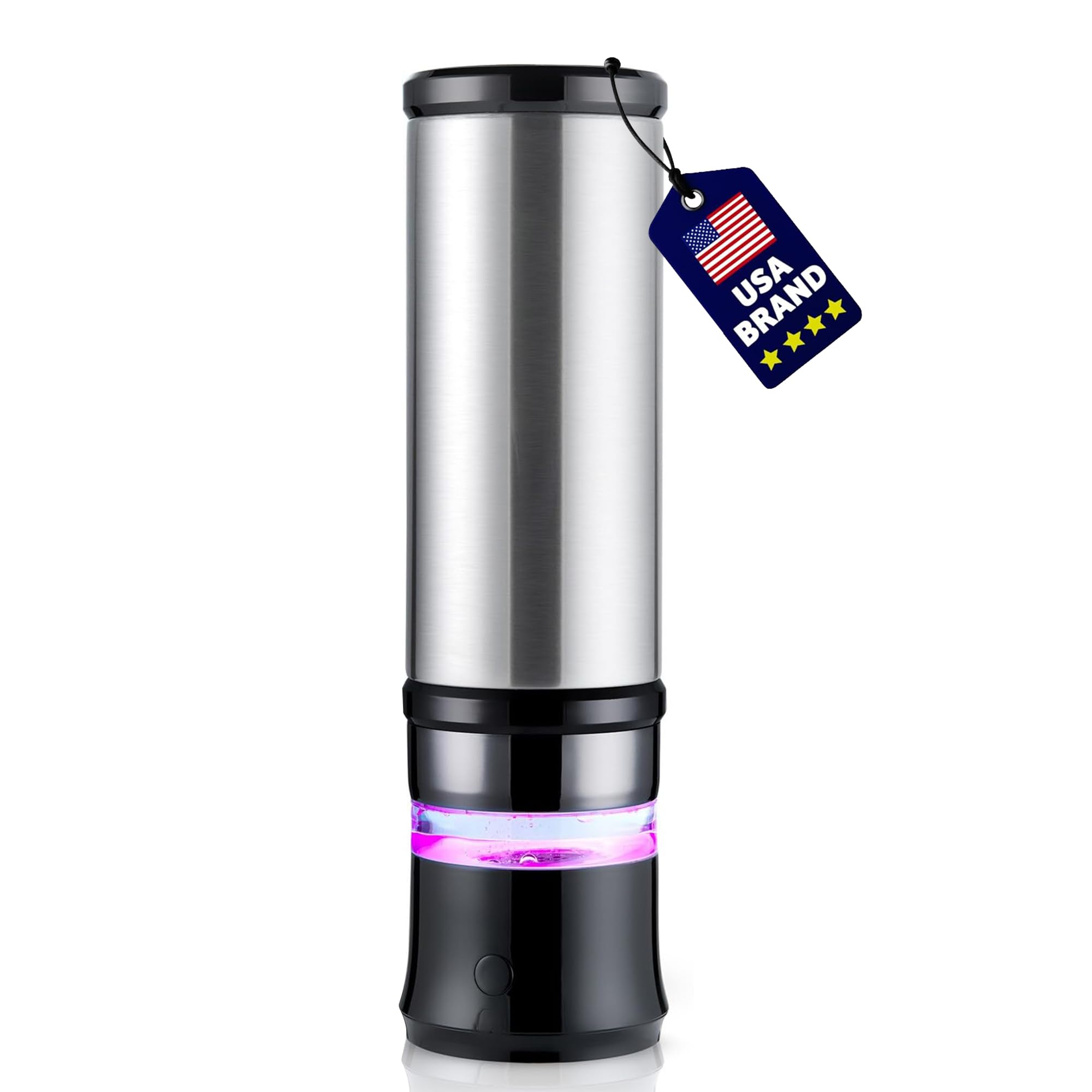 LevelUpWay - Hydrogen Water Bottle Up to 4000PPB SPE PEM Technology Water Ionizer (Borosilicate Glass, Silver)