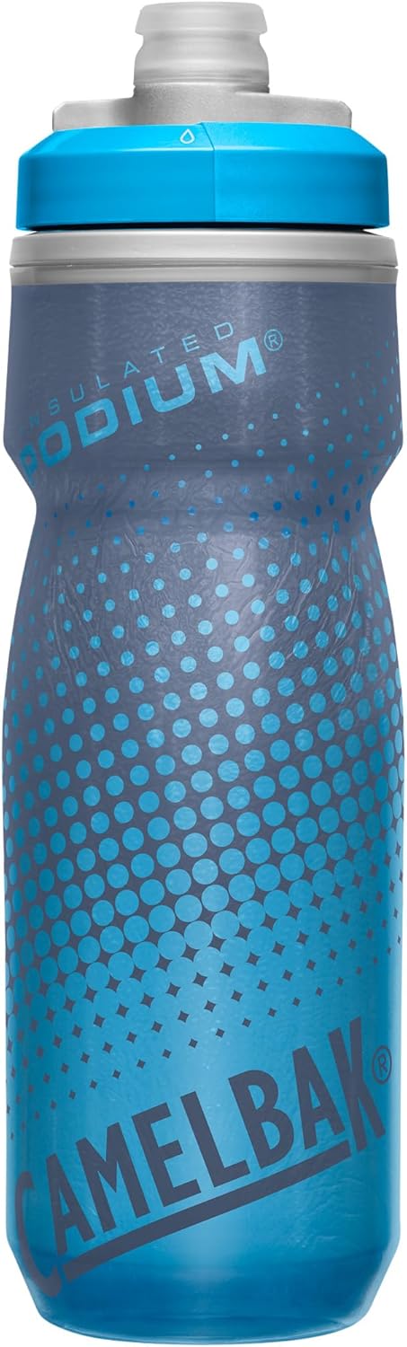 CamelBak Podium Chill Bike Insulated Squeeze Water Bottle Blue Dot, 21oz
