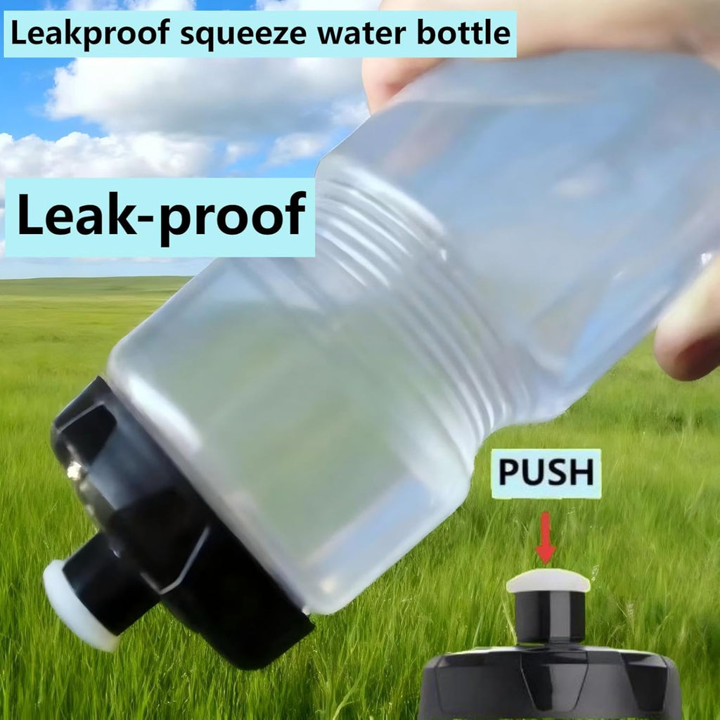 Squeeze Sports Water Bottle, 24oz Leak-Proof BPA-Free Cycling Water Bottles, Suitable for Cycling Gym Hiking Outdoor Sports.(clear)………