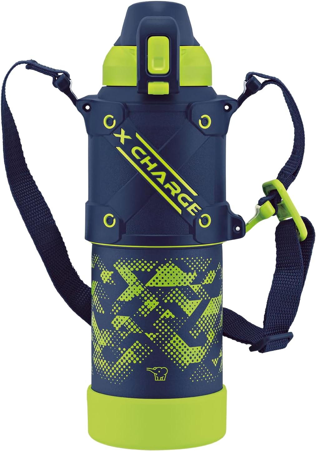 Zojirushi SD-HB10-AG Cool Bottle Water Bottle, 3.3 gal (1.0 L), Sports Type, Seamless Stop, Impact and Abrasion Resistant Protective Armor, Lime Blue