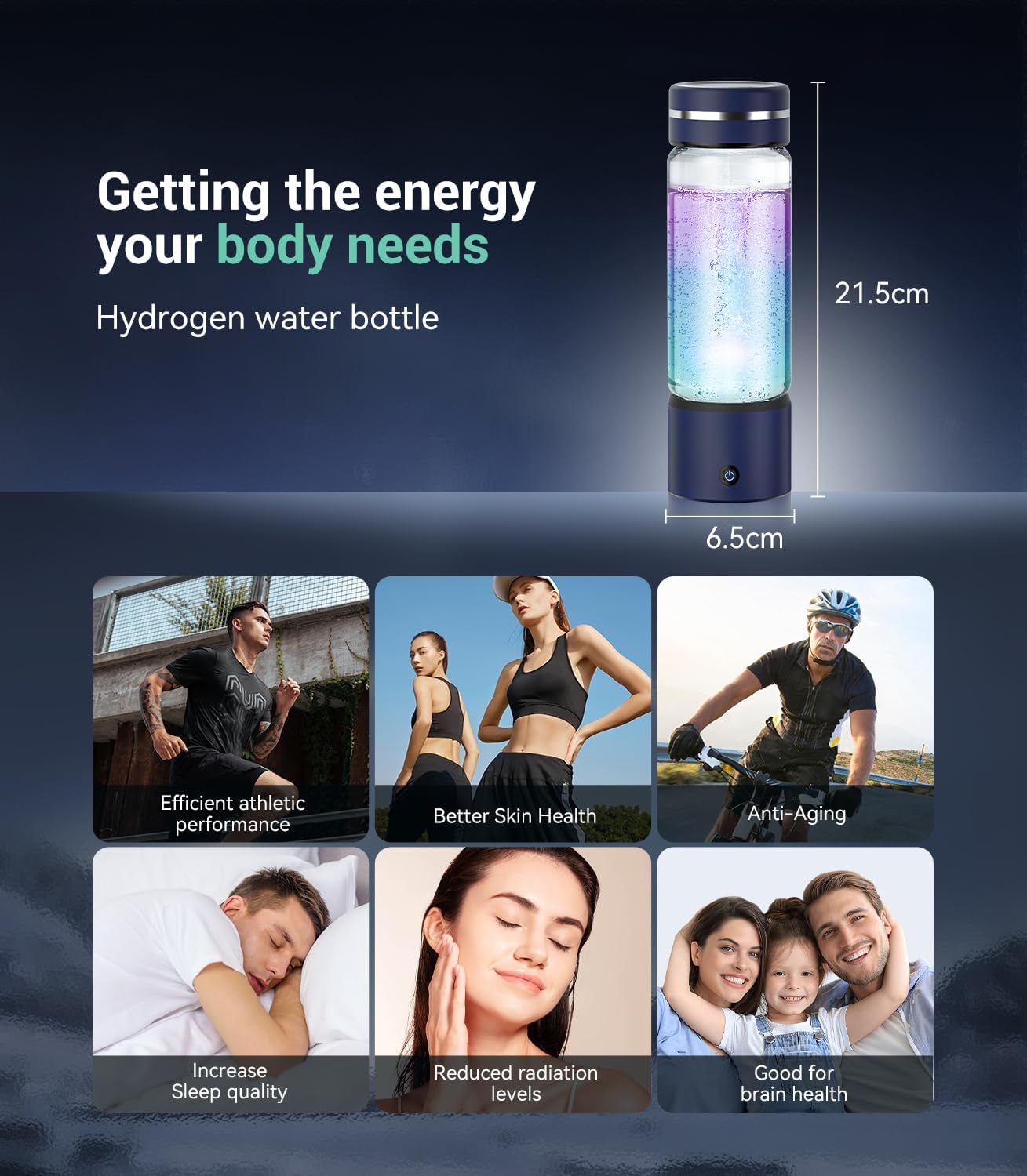 4.0 Upgrade Hydrogen Water Bottle & Double Hydrogen Content 【NO.1-24-Hour Hydrogen Lock】【Certification-4000PPB】 Hydrogen Water Bottle Generator - 2025 SPE PEM Technique, Applicable to Various Water