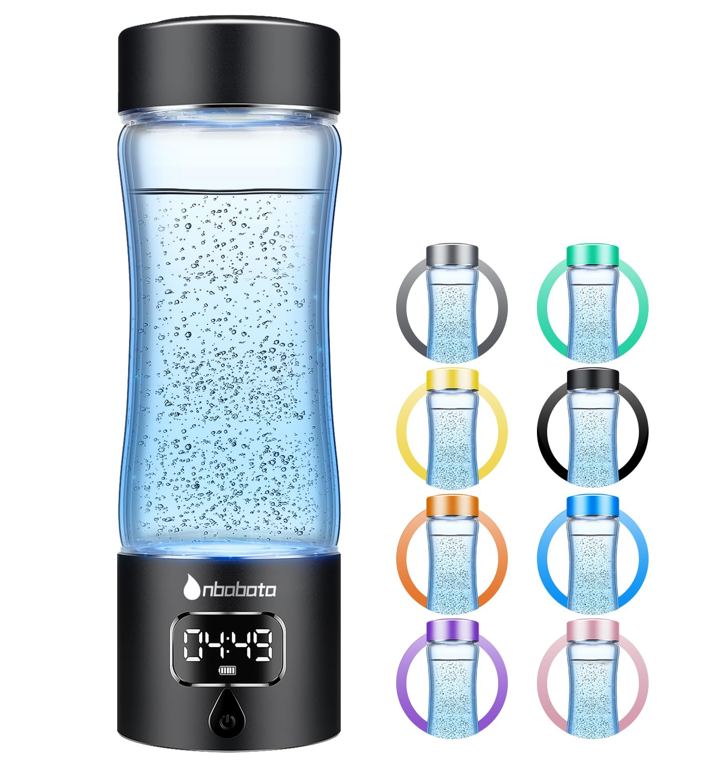 Hydrogen Water Bottle Generator with SPE/PEM Technology, Portable Hydrogen Water Ionizer Machine, Birthday,Xmas Gift for Family Friends Office Travel Sports (Grey, 9.05*Φ2.63in)