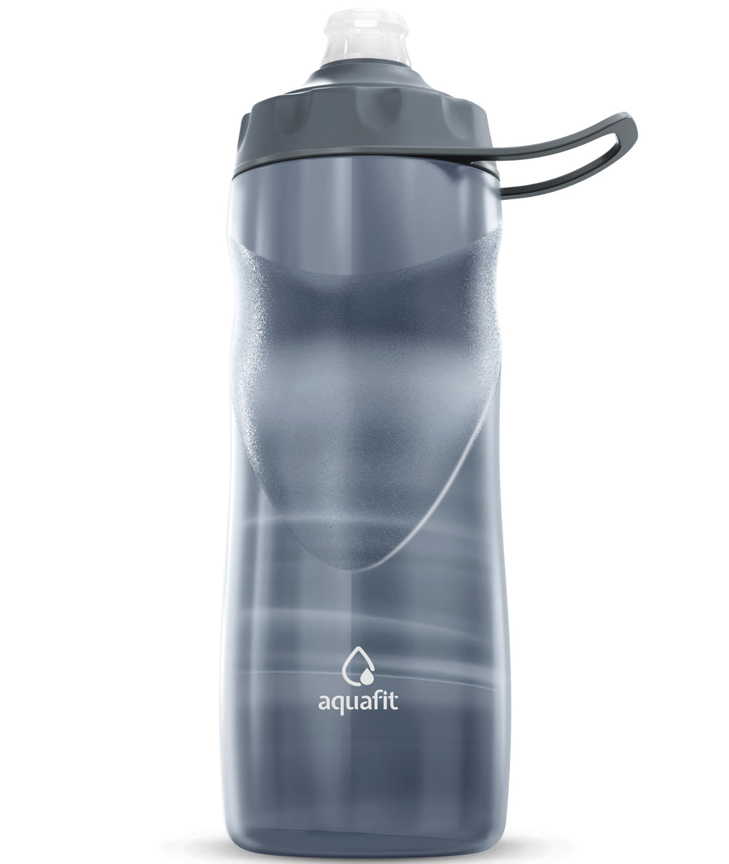 AQUAFIT Insulated Water Bottle - 20oz Leakproof Sports Water Bottle with Bite Lid, Bike Water Bottle, Easy Squeeze Water Bottles, Spill Proof for Cycling Bicycle - Fits Most Bike Cages (Blue)