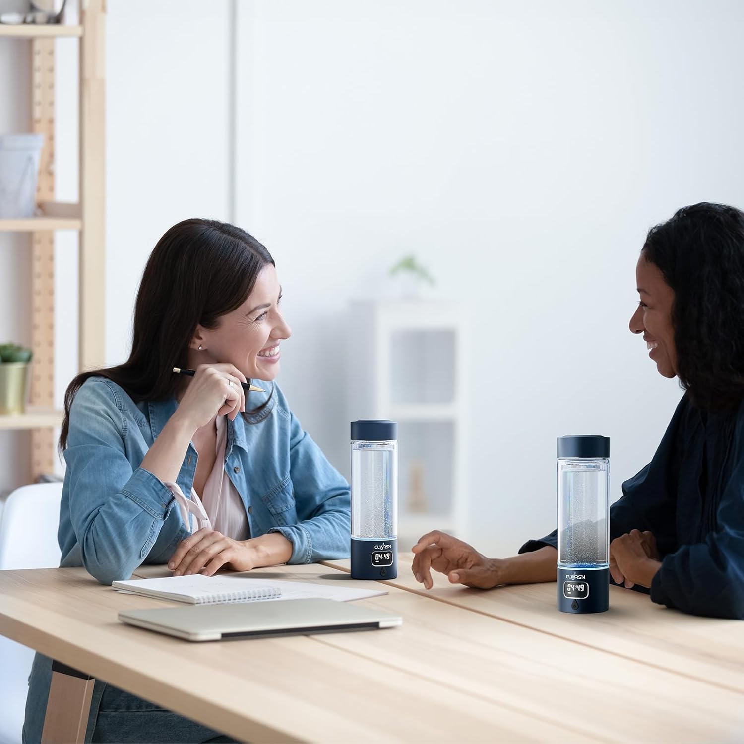 Hydrogen Water Bottle, Portable Glass Hydrogen Water Bottle Generator-SPE/PEM Technology-Athletic Performance & Hydration System, 11.5 oz Capacity，Ideal for Outdoor Home and Office Use(Blue)