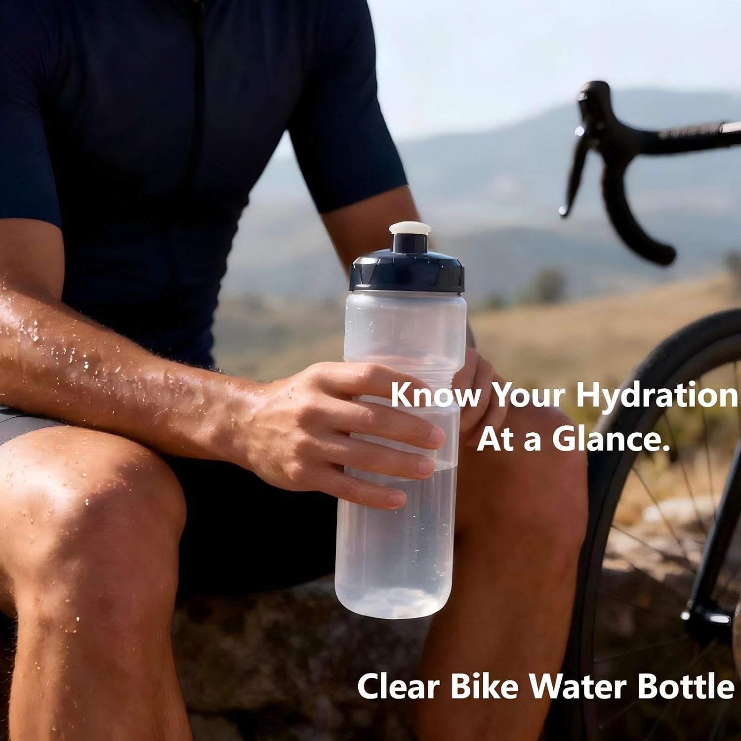 Squeeze Sports Water Bottle, 24oz Leak-Proof BPA-Free Cycling Water Bottles, Suitable for Cycling Gym Hiking Outdoor Sports.(clear)………