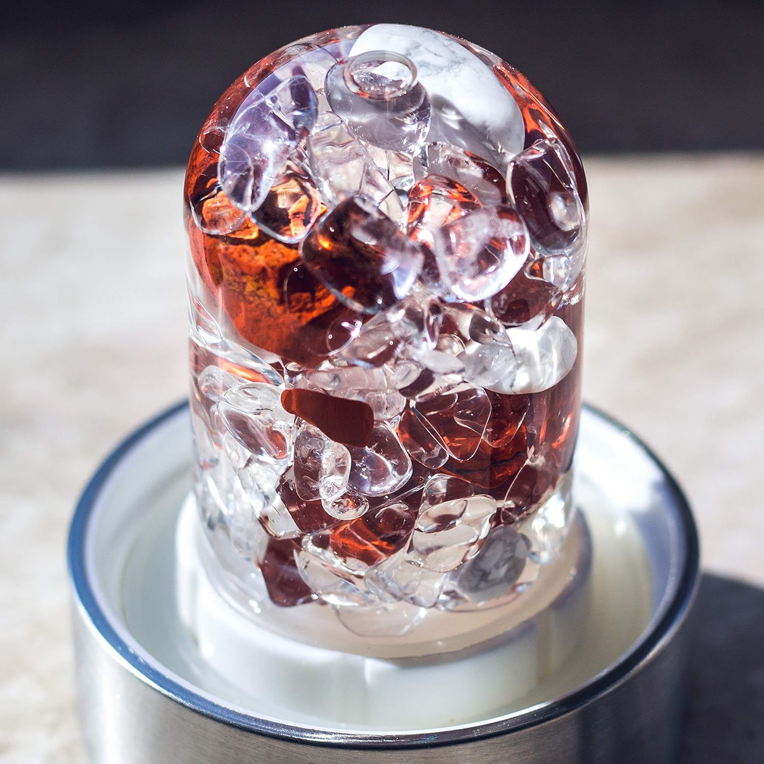 VitaJuwel ViA FITNESS | Crystal Water Bottle with Red Jasper, Magnesite & Clear Quartz -Willpower, Strength & Momentum